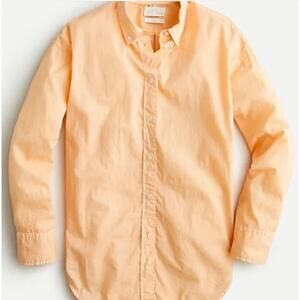 J, Crew Relaxed-fit Garment-dyed Lightweight Cotton Poplin Shirt Size 8
